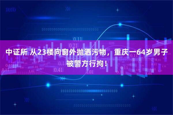 中证所 从23楼向窗外抛洒污物，重庆一64岁男子被警方行拘！